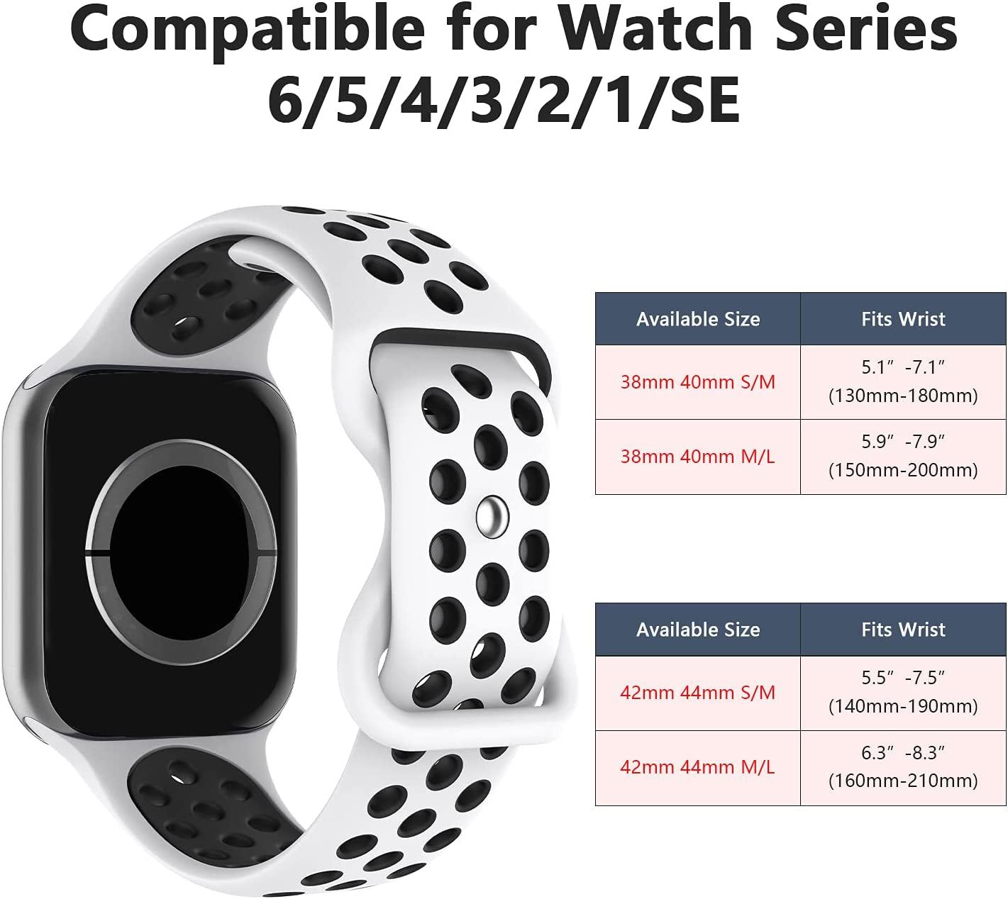 Compatible with Apple Watch Bands 44Mm 45Mm 46Mm 49Mm 42Mm 41Mm 40Mm 38Mm Men Women, Breathable Silicone Sport Strap for Iwatch Bands Series 10/9/8/7/6/5/4/3/Se/Ultra