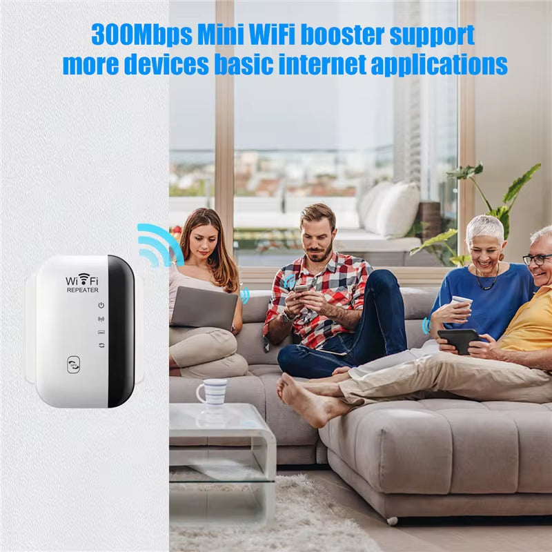300Mbps Wireless Wi-Fi Repeater and Extender with 802.11N Technology for Enhanced Long Range Signal Amplification